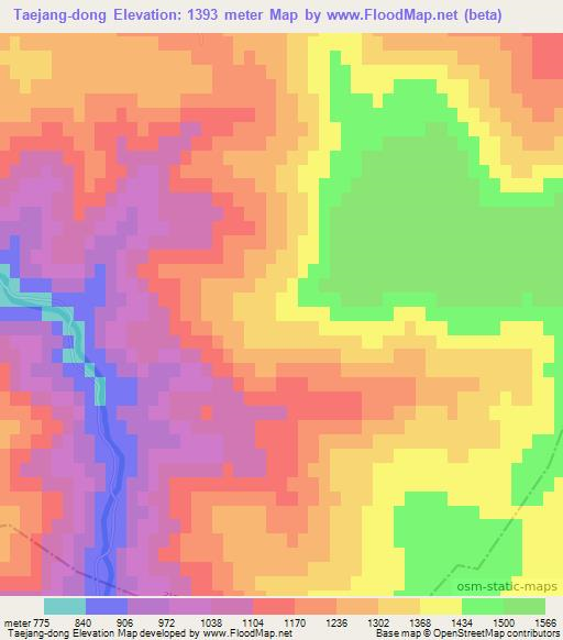 Taejang-dong,North Korea Elevation Map