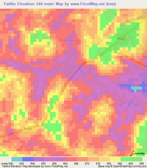 Yadiko,Congo (Kinshasa) Elevation Map