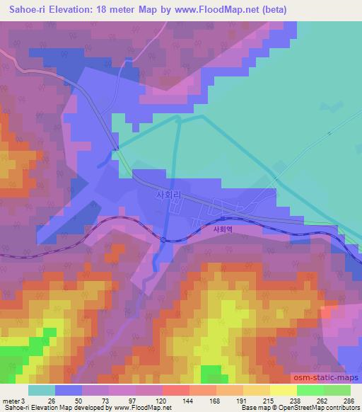 Sahoe-ri,North Korea Elevation Map