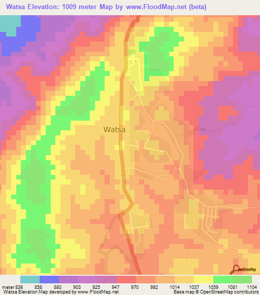 Watsa,Congo (Kinshasa) Elevation Map