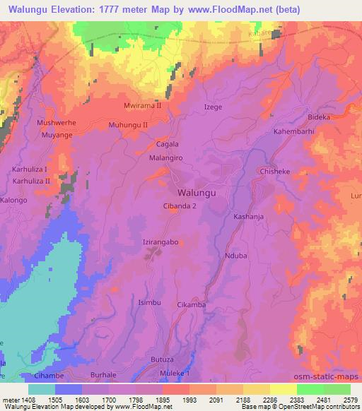 Walungu,Congo (Kinshasa) Elevation Map