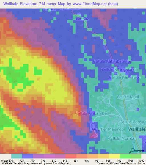 Walikale,Congo (Kinshasa) Elevation Map