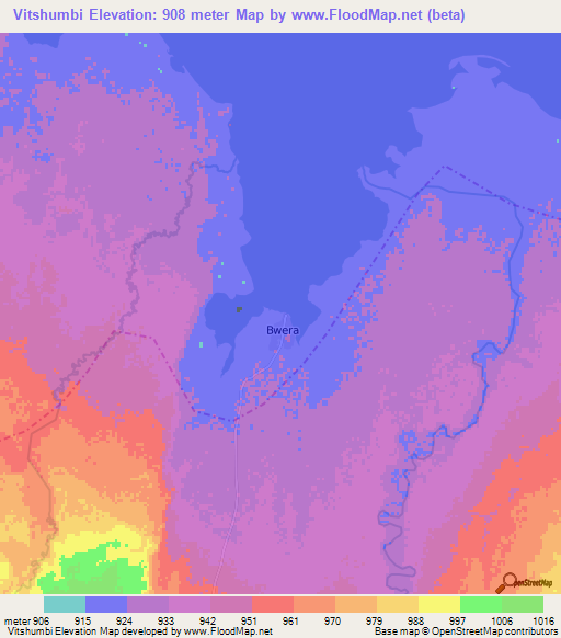 Vitshumbi,Congo (Kinshasa) Elevation Map