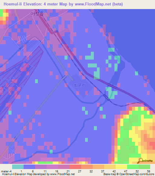 Hoemul-li,North Korea Elevation Map