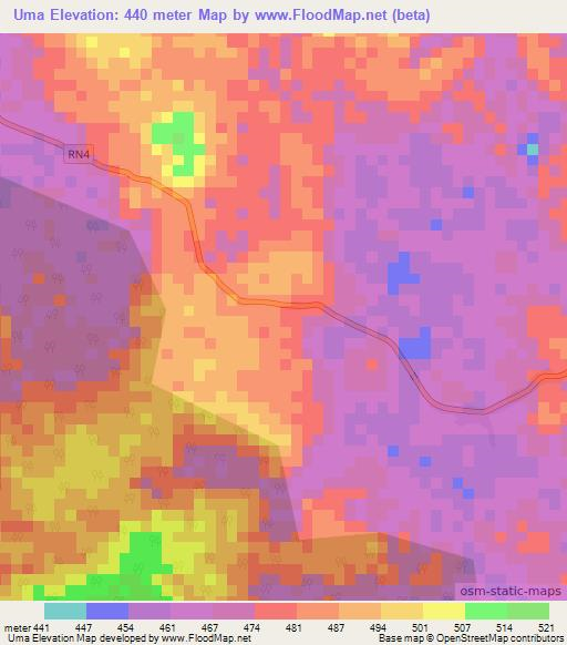 Uma,Congo (Kinshasa) Elevation Map