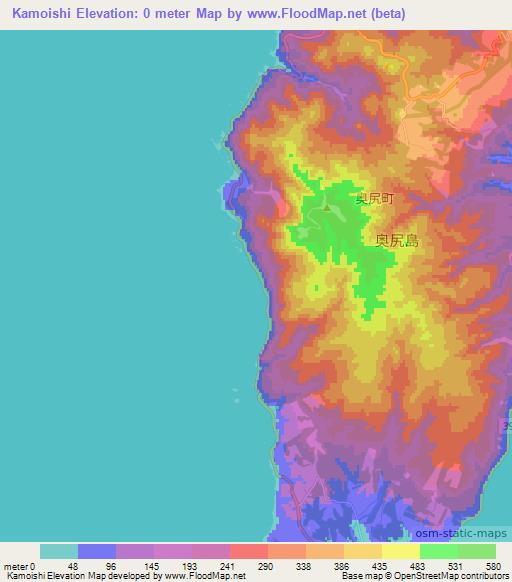 Kamoishi,Japan Elevation Map