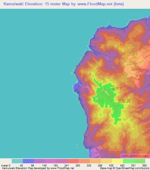 Kamuiwaki,Japan Elevation Map