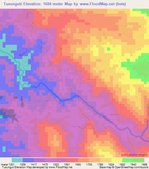 Tusunguti,Congo (Kinshasa) Elevation Map