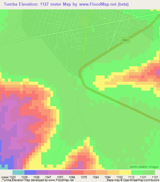 Tumba,Congo (Kinshasa) Elevation Map
