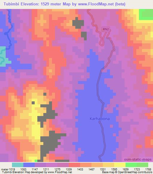 Tubimbi,Congo (Kinshasa) Elevation Map