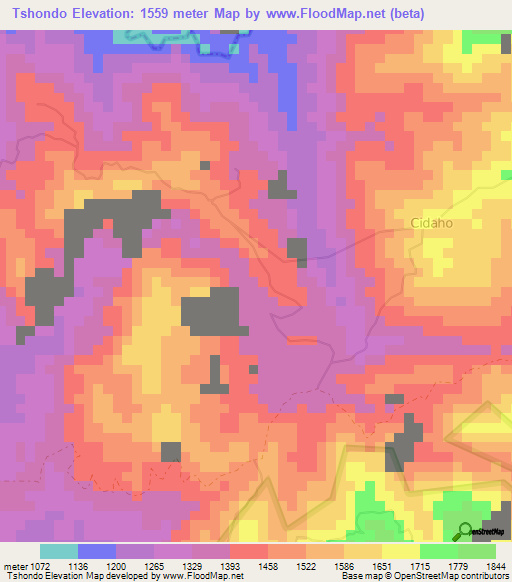 Tshondo,Congo (Kinshasa) Elevation Map