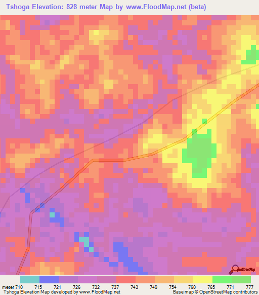 Tshoga,Congo (Kinshasa) Elevation Map