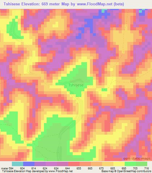 Tshisese,Congo (Kinshasa) Elevation Map