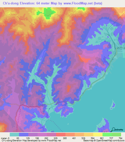 Ch'u-dong,North Korea Elevation Map