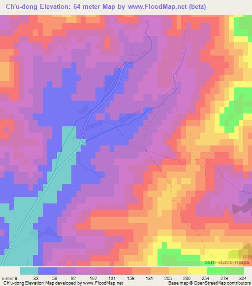 Ch'u-dong,North Korea Elevation Map