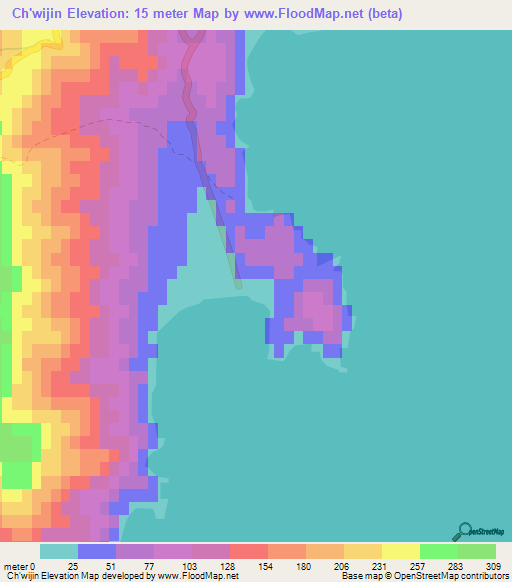 Ch'wijin,North Korea Elevation Map