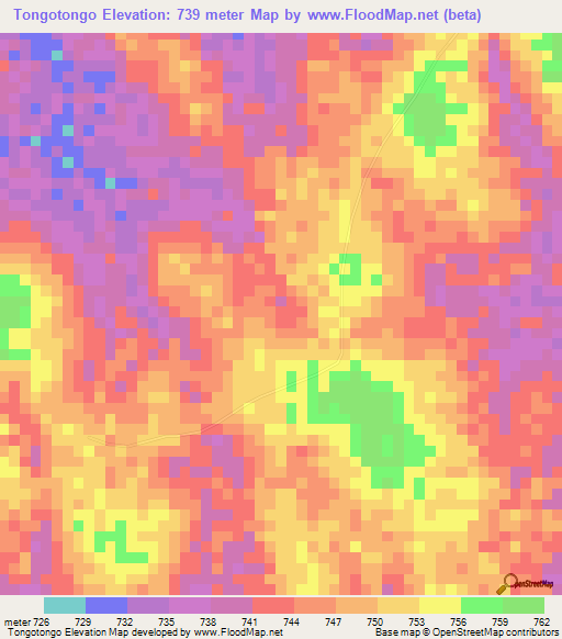 Tongotongo,Congo (Kinshasa) Elevation Map