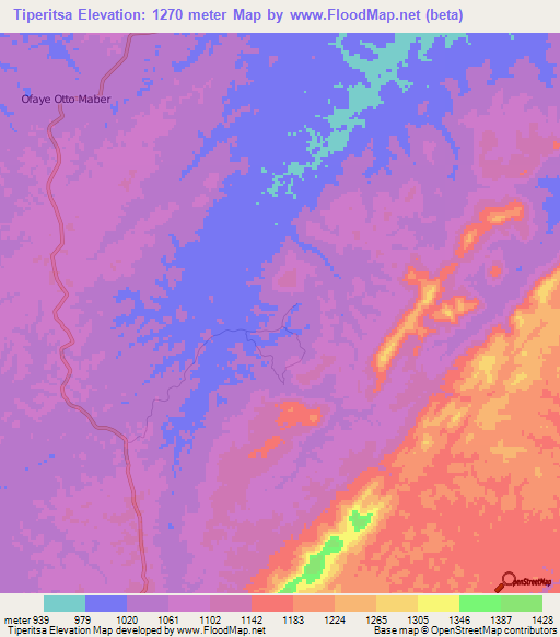 Tiperitsa,Congo (Kinshasa) Elevation Map