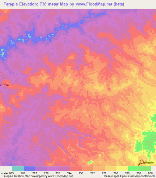 Terepia,Congo (Kinshasa) Elevation Map