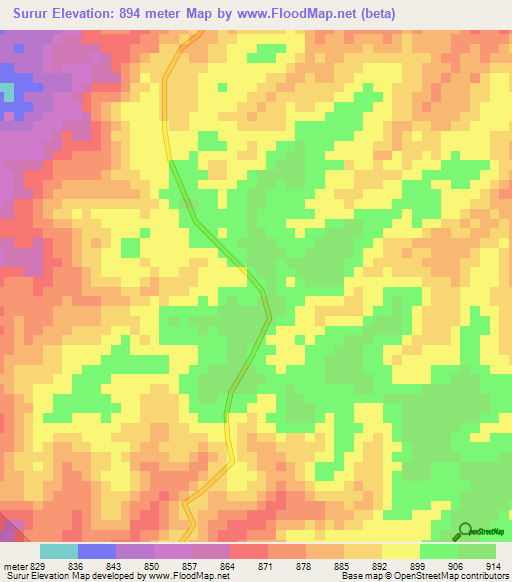 Surur,Congo (Kinshasa) Elevation Map