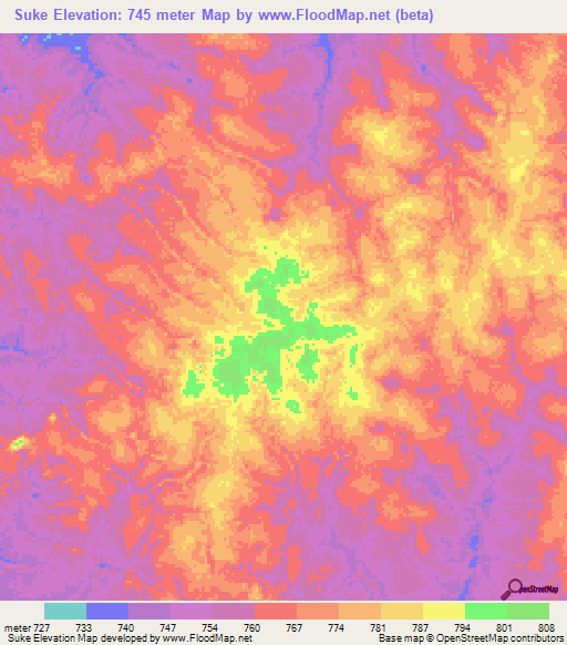 Suke,Congo (Kinshasa) Elevation Map