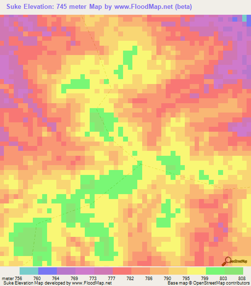 Suke,Congo (Kinshasa) Elevation Map