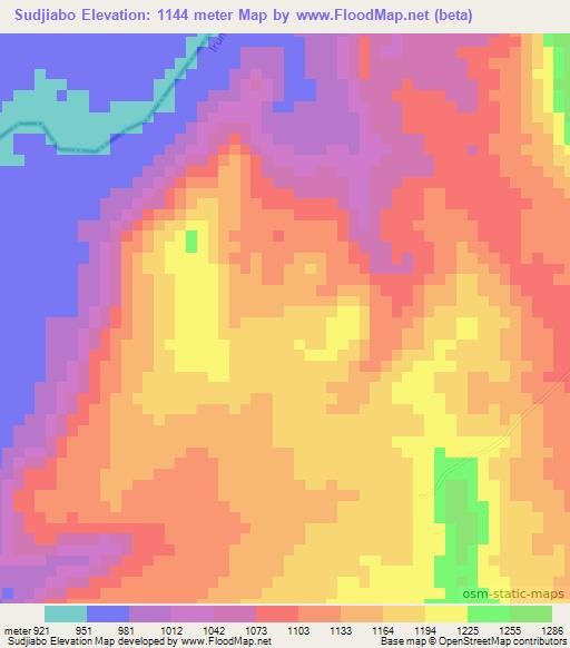 Sudjiabo,Congo (Kinshasa) Elevation Map