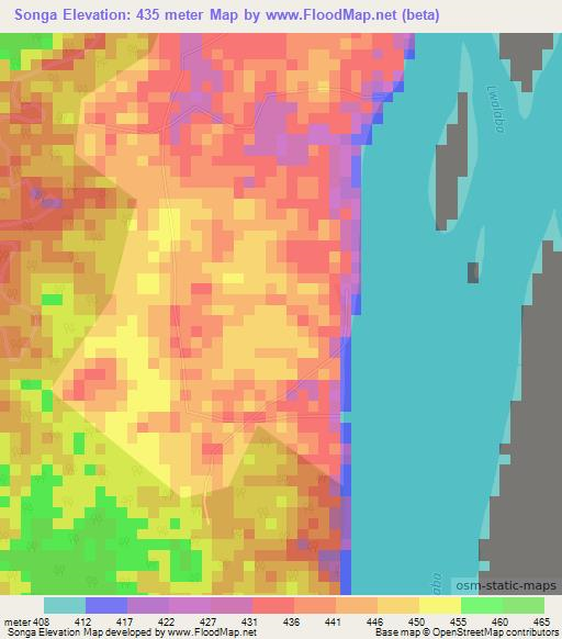 Songa,Congo (Kinshasa) Elevation Map