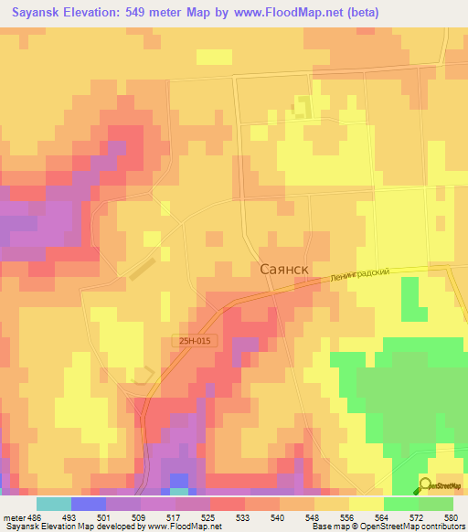 Sayansk,Russia Elevation Map