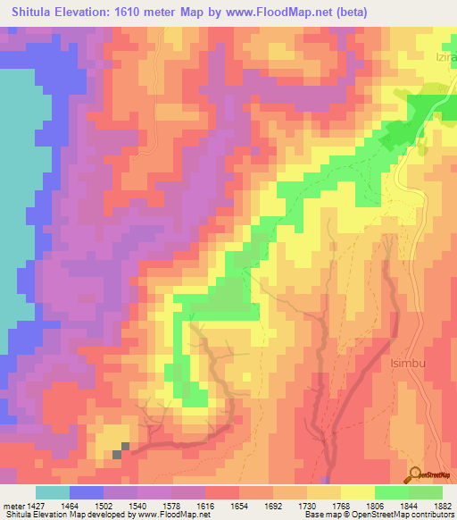 Shitula,Congo (Kinshasa) Elevation Map
