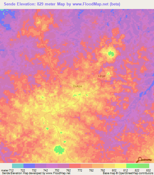 Sende,Congo (Kinshasa) Elevation Map