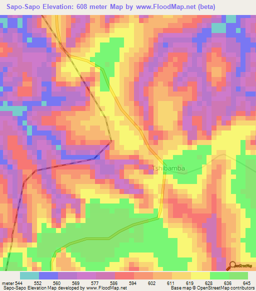 Sapo-Sapo,Congo (Kinshasa) Elevation Map