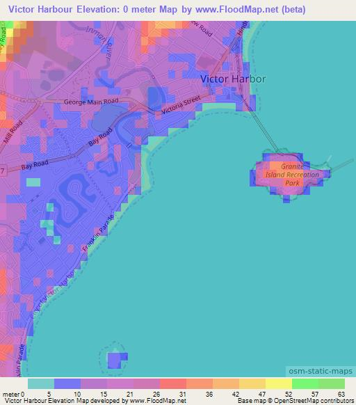 Victor Harbour,Australia Elevation Map