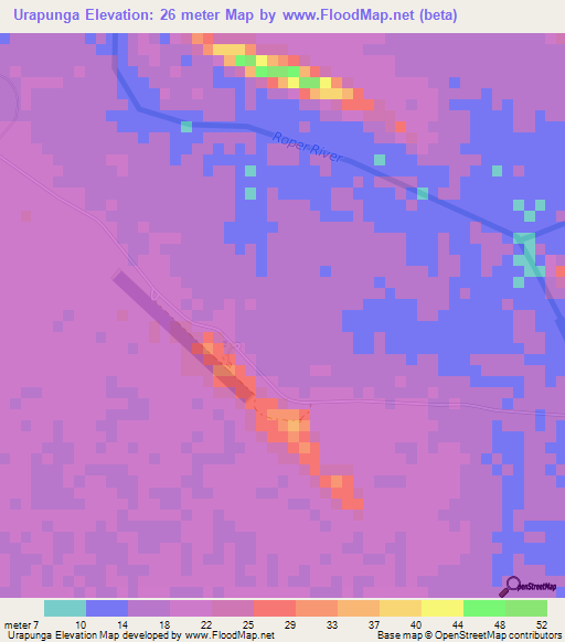 Urapunga,Australia Elevation Map