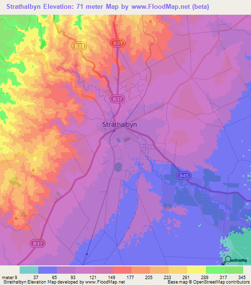 Strathalbyn,Australia Elevation Map