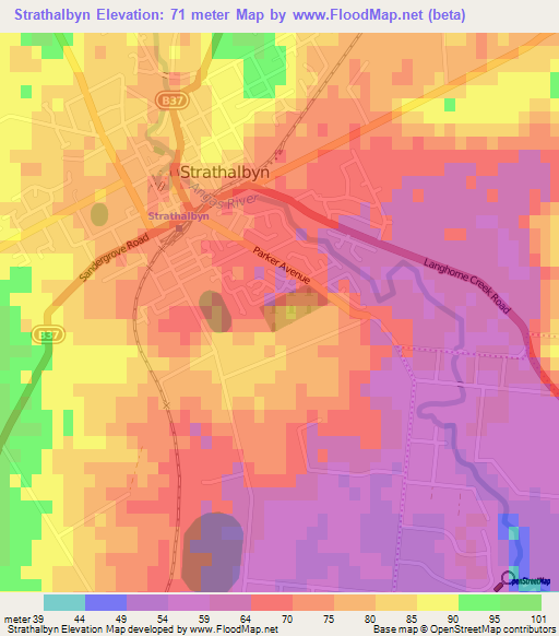 Strathalbyn,Australia Elevation Map