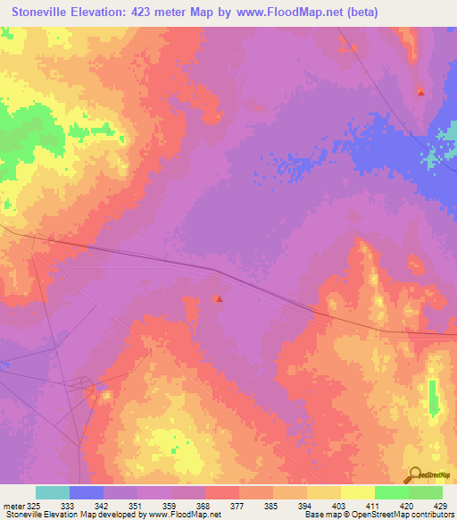 Stoneville,Australia Elevation Map