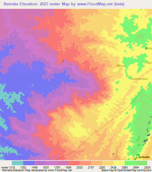 Remeka,Congo (Kinshasa) Elevation Map