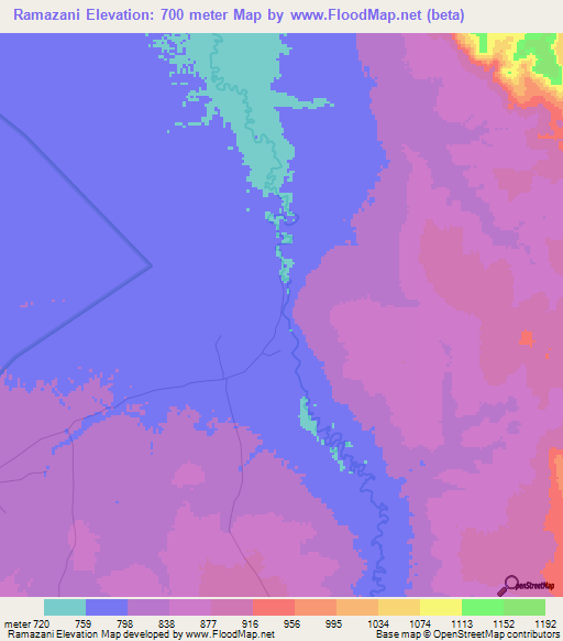Ramazani,Congo (Kinshasa) Elevation Map