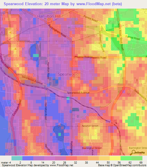 Spearwood,Australia Elevation Map