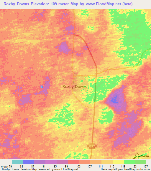 Roxby Downs,Australia Elevation Map