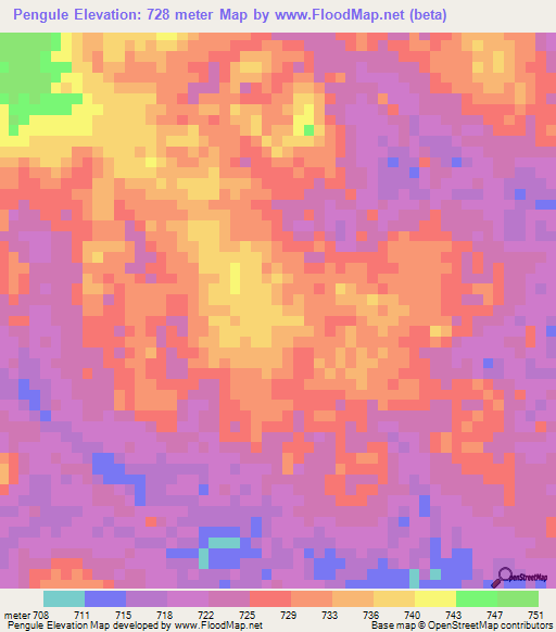 Pengule,Congo (Kinshasa) Elevation Map