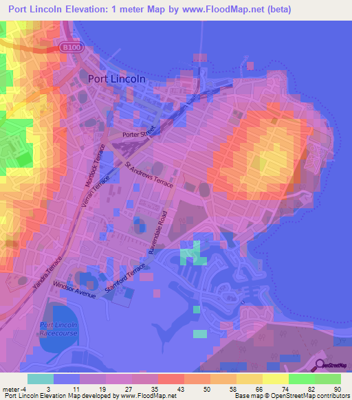 Port Lincoln,Australia Elevation Map