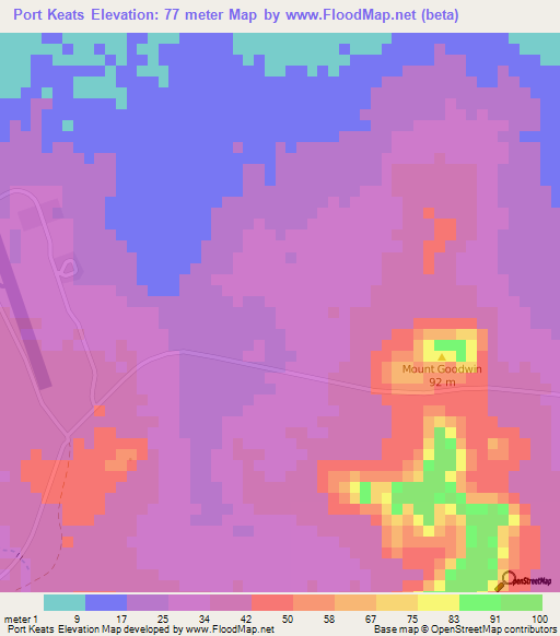 Port Keats,Australia Elevation Map