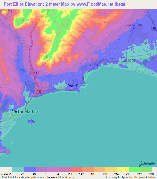 Port Elliot,Australia Elevation Map