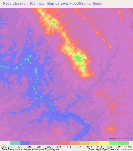 Pede,Congo (Kinshasa) Elevation Map