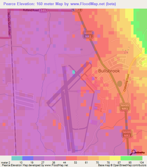 Pearce,Australia Elevation Map