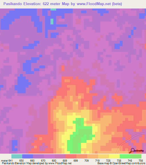 Pasikando,Congo (Kinshasa) Elevation Map