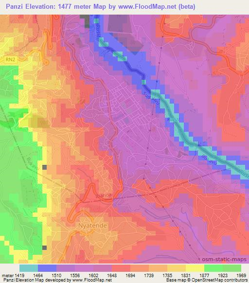 Panzi,Congo (Kinshasa) Elevation Map