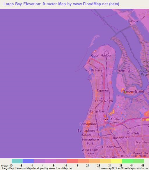Largs Bay,Australia Elevation Map